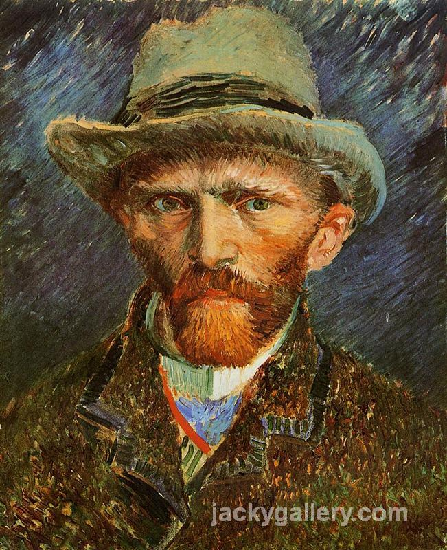 Self Portrait with a Grey Felt Hat, Van Gogh painting - Click Image to Close